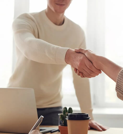 man shaking hand with a girl